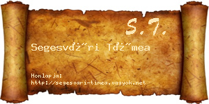 Segesvári Tímea névjegykártya
